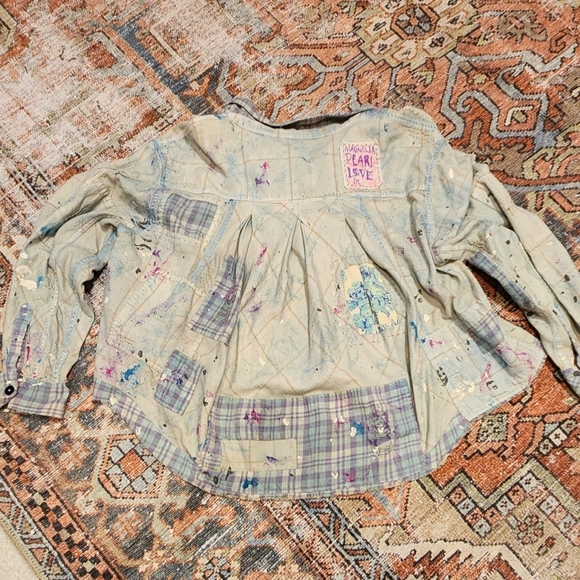 Magnolia Pearl Rainha Crop Patchwork Flannel Jacket - Picture 4 of 5